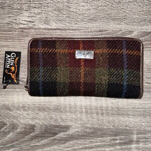 Harris Tweed Woman Difficult Round Zip Wallet Long Gray Carkey Limited Edition